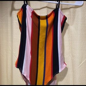 Striped forever 21 body suit